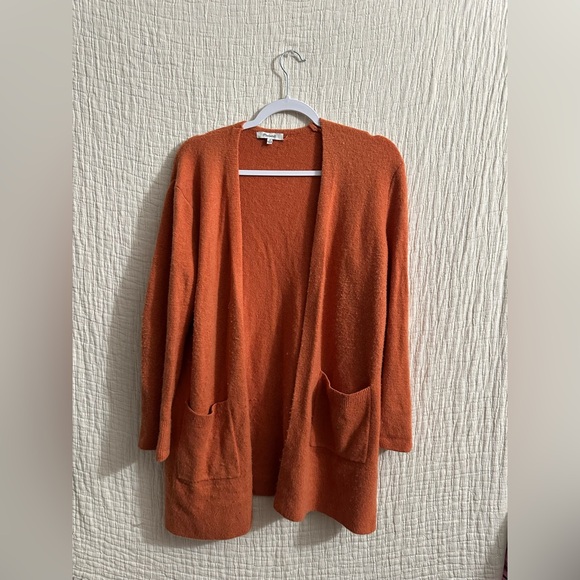 Madewell Kent Coziest Yarn Wool Blend Cardigan Sweater Size S Orange - Picture 3 of 5